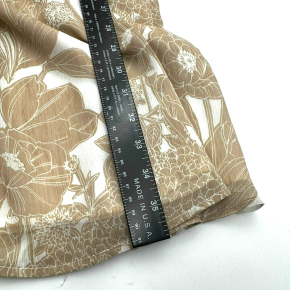 TOMMY HILFIGER Size 16 beige cream floral chiffon lined sleeveless halter dress - Picture 10 of 11